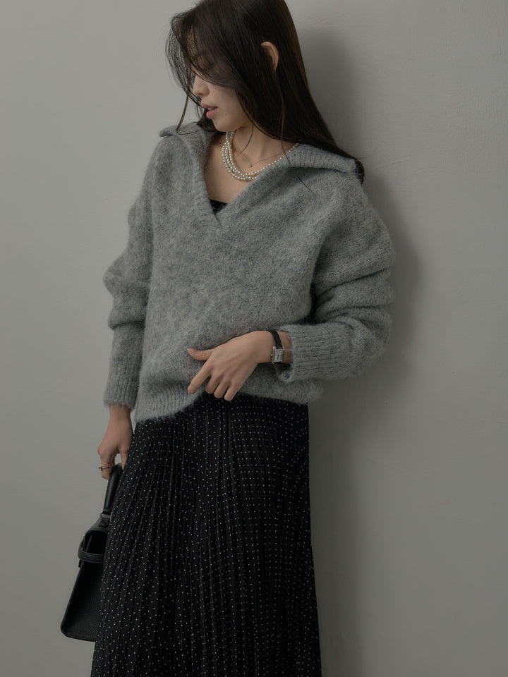 オーバーサイズスキッパーニットトップス