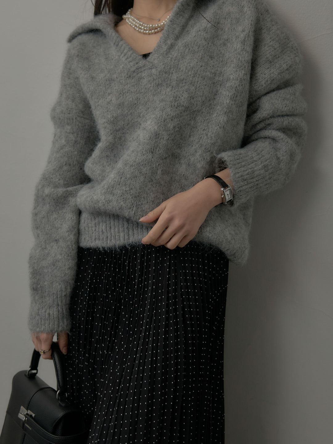 ドットプリーツスカート