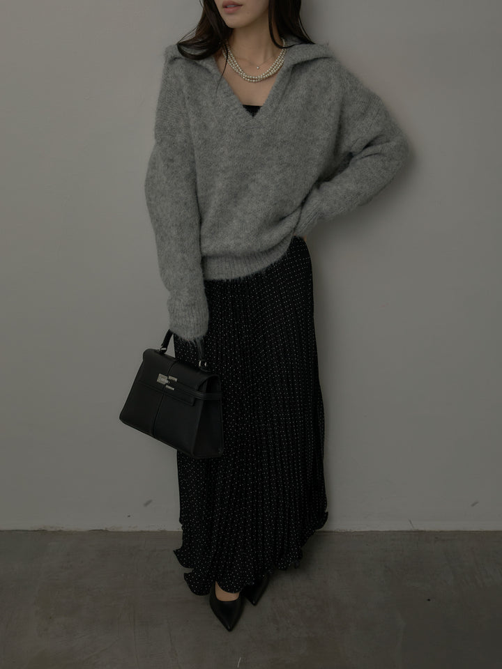 ドットプリーツスカート