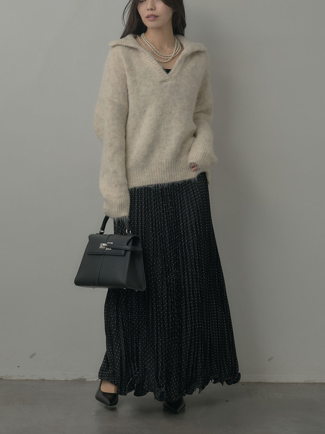 オーバーサイズスキッパーニットトップス