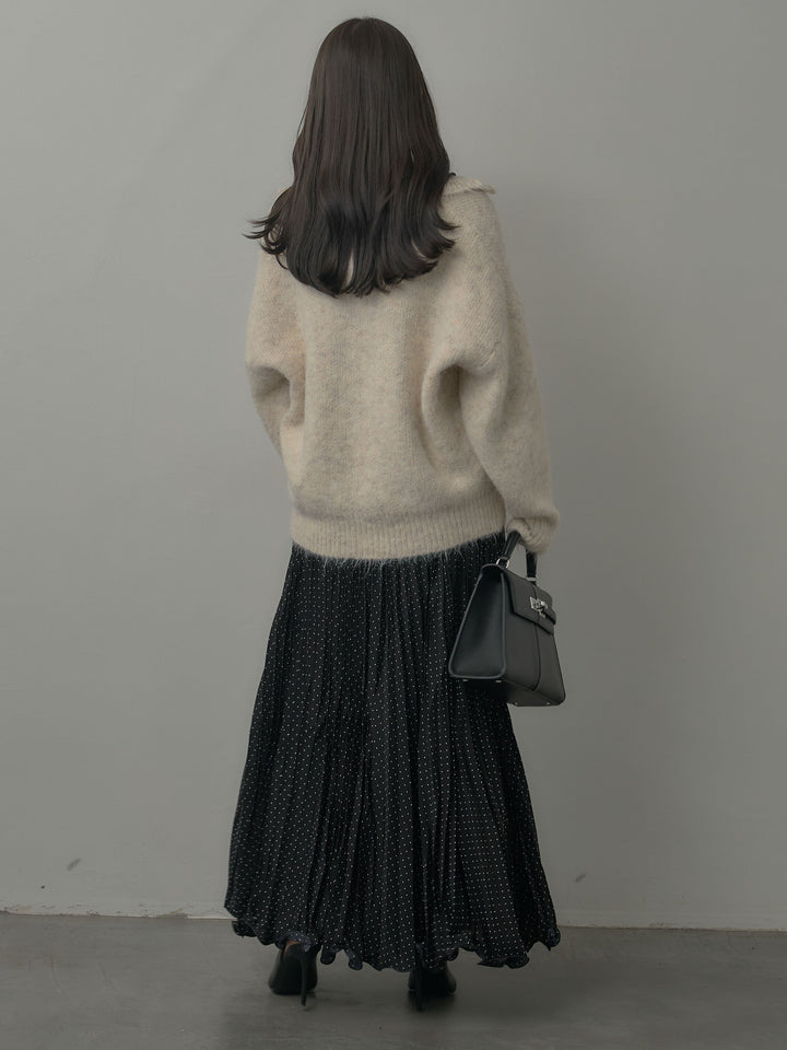 ドットプリーツスカート