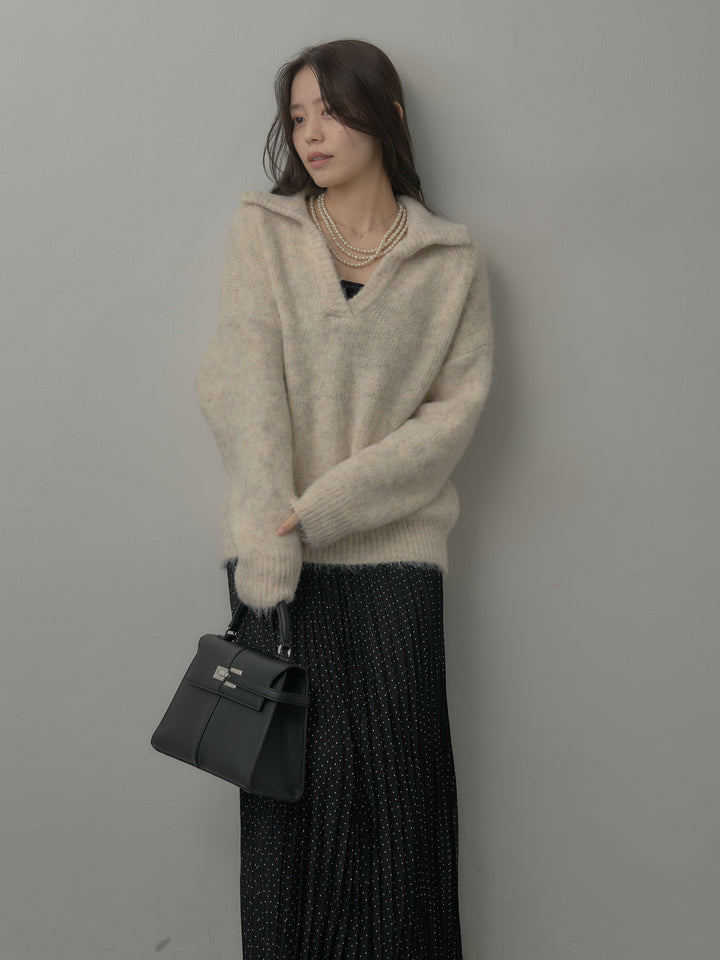 ドットプリーツスカート