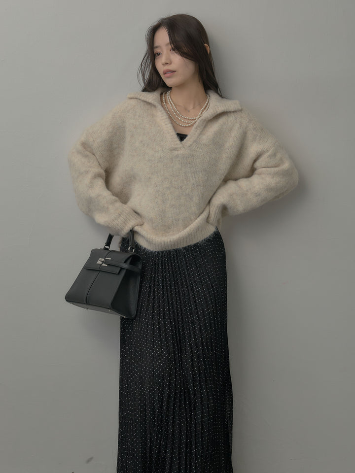 ドットプリーツスカート