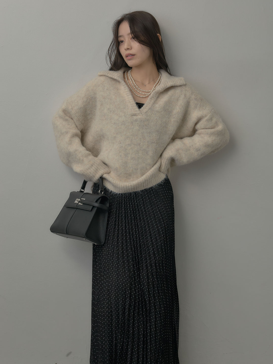 オーバーサイズスキッパーニットトップス