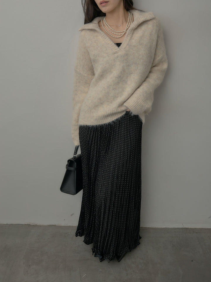 ドットプリーツスカート
