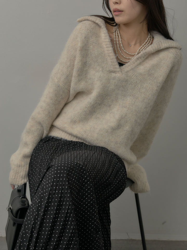 オーバーサイズスキッパーニットトップス