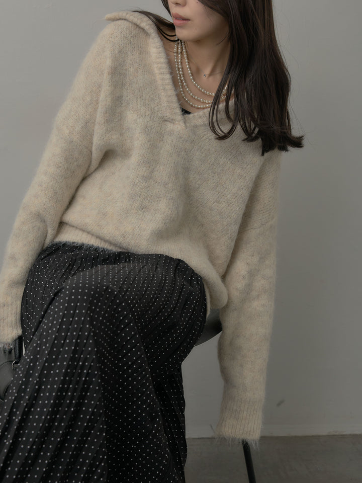 ドットプリーツスカート