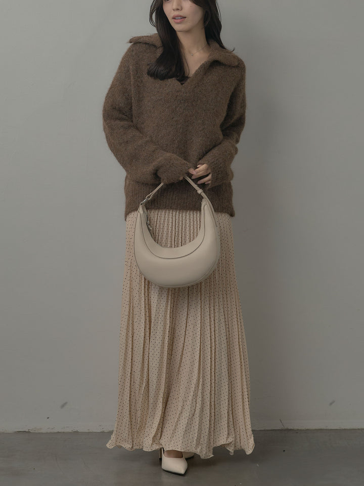 ドットプリーツスカート