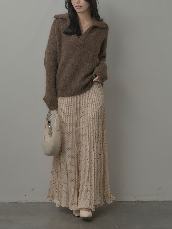ドットプリーツスカート