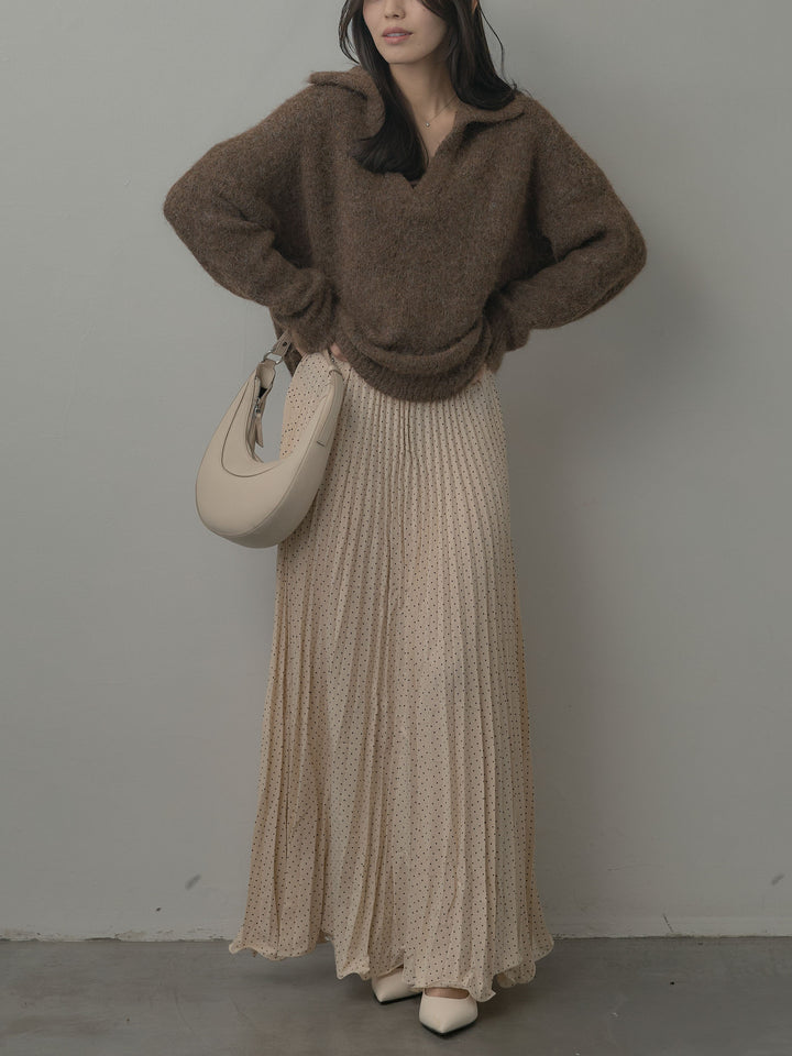 ドットプリーツスカート