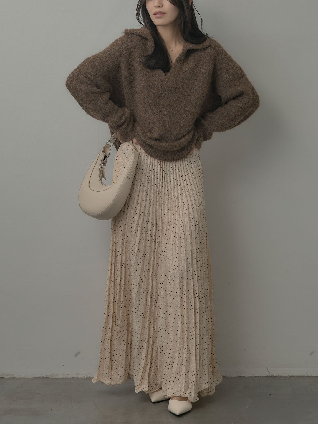 オーバーサイズスキッパーニットトップス