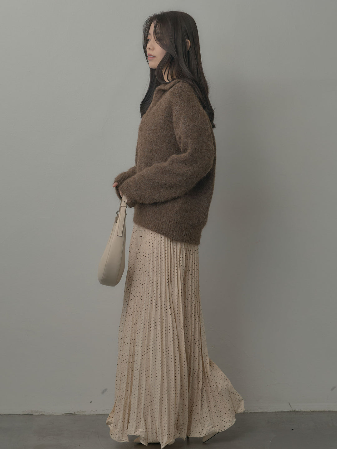 ドットプリーツスカート