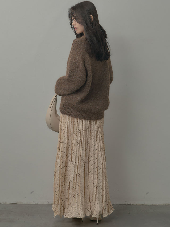 ドットプリーツスカート