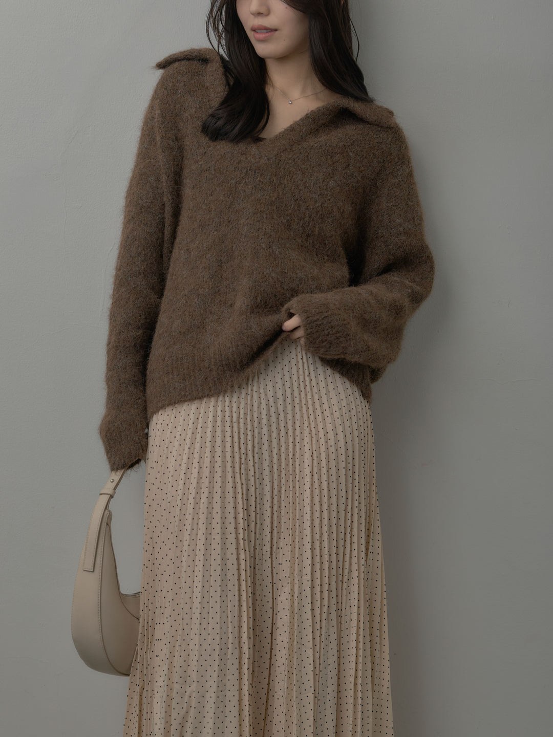 オーバーサイズスキッパーニットトップス