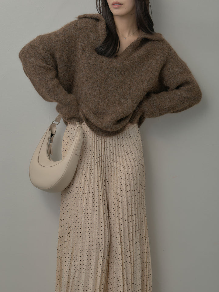 オーバーサイズスキッパーニットトップス