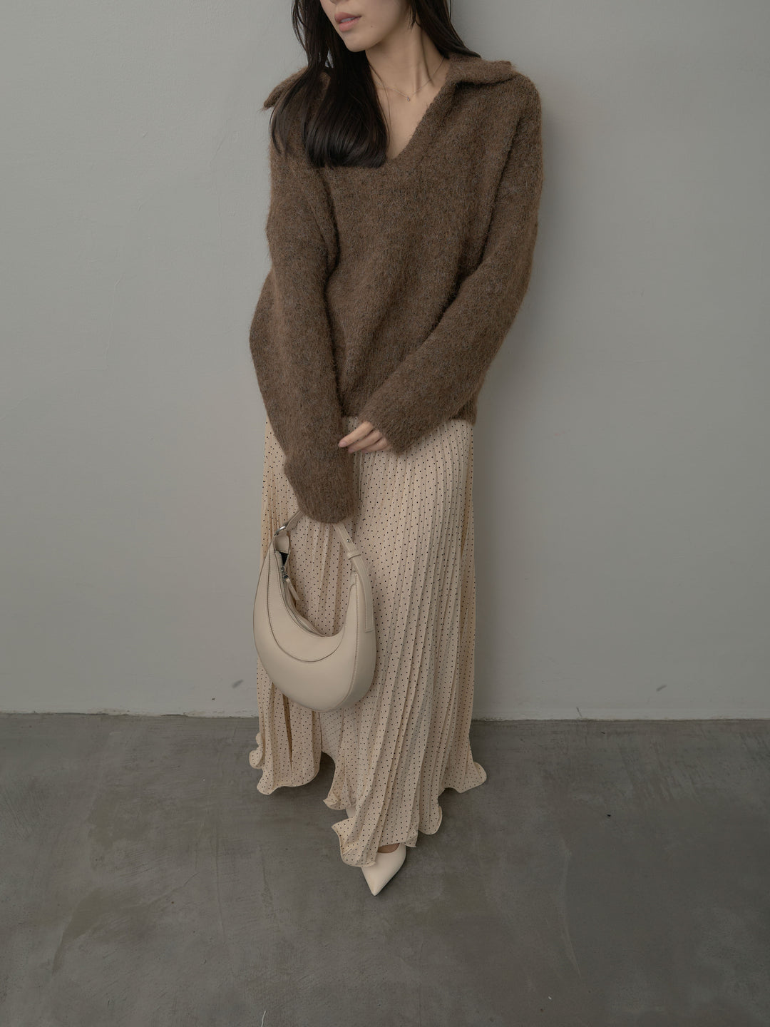 ドットプリーツスカート