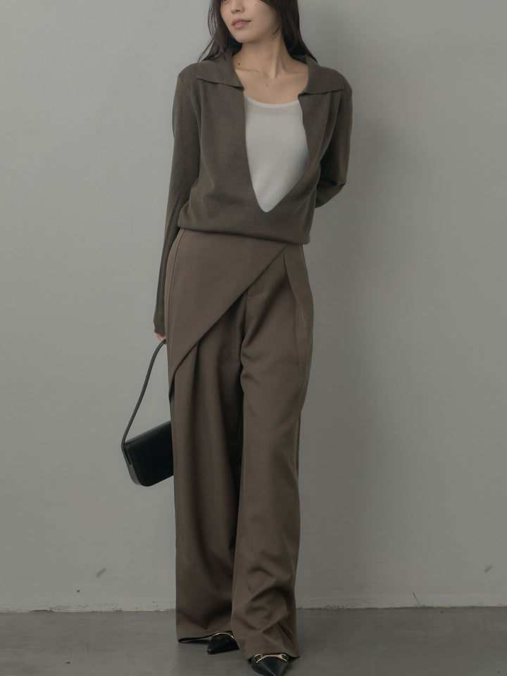 ウエストラップワイドパンツ