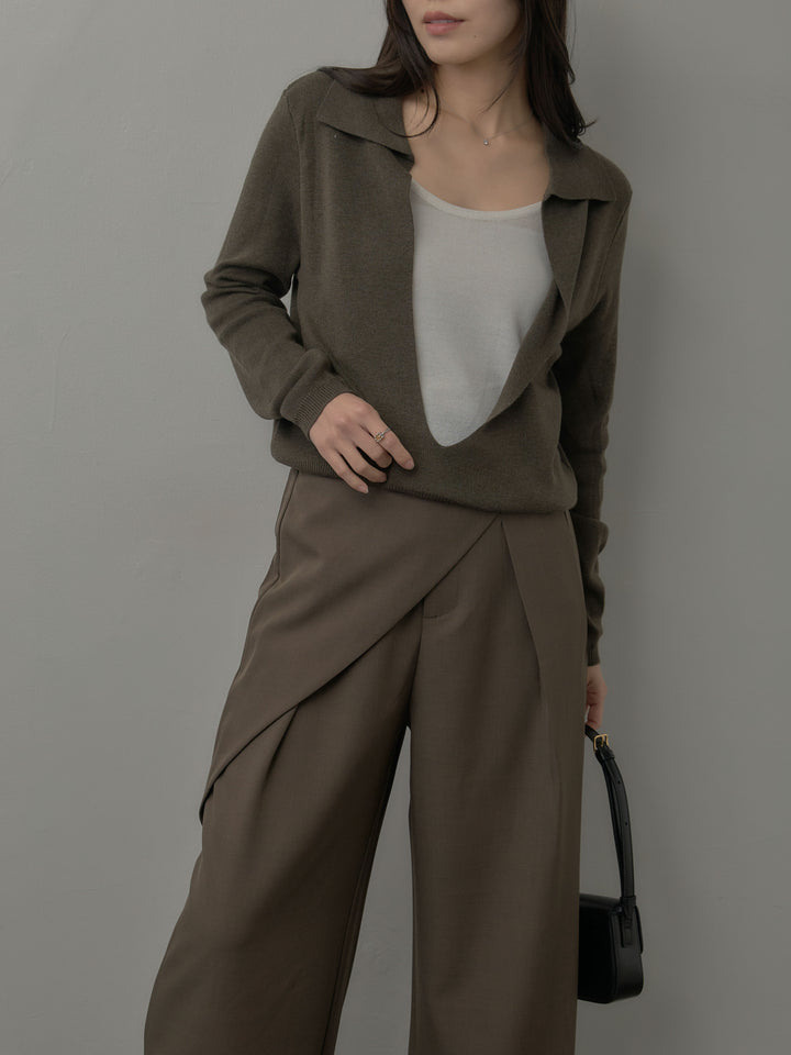 ウエストラップワイドパンツ