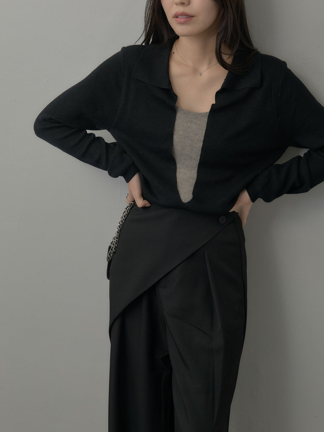 ウエストラップワイドパンツ