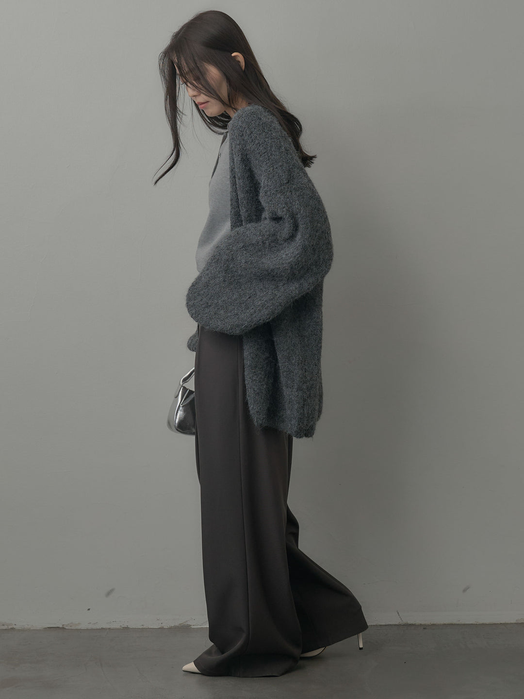 シアーレイヤードヘンリーネックトップス