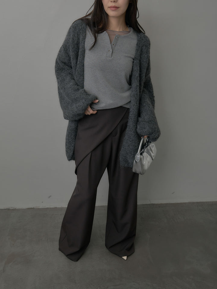 ミックスヤーンオーバーニットカーディガン