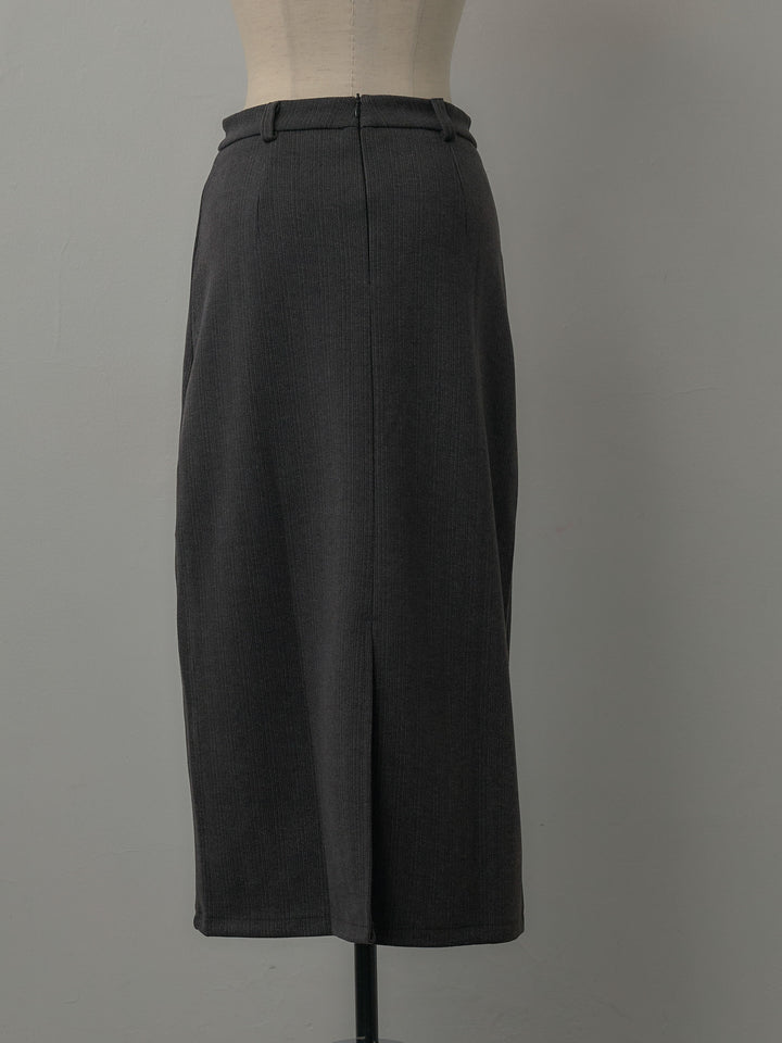 ウールタッチフロントポケットデザインIラインスカート