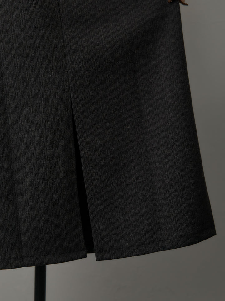 ウールタッチフロントポケットデザインIラインスカート