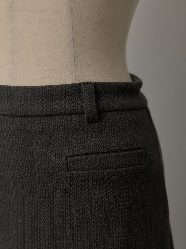 ウールタッチフロントポケットデザインIラインスカート