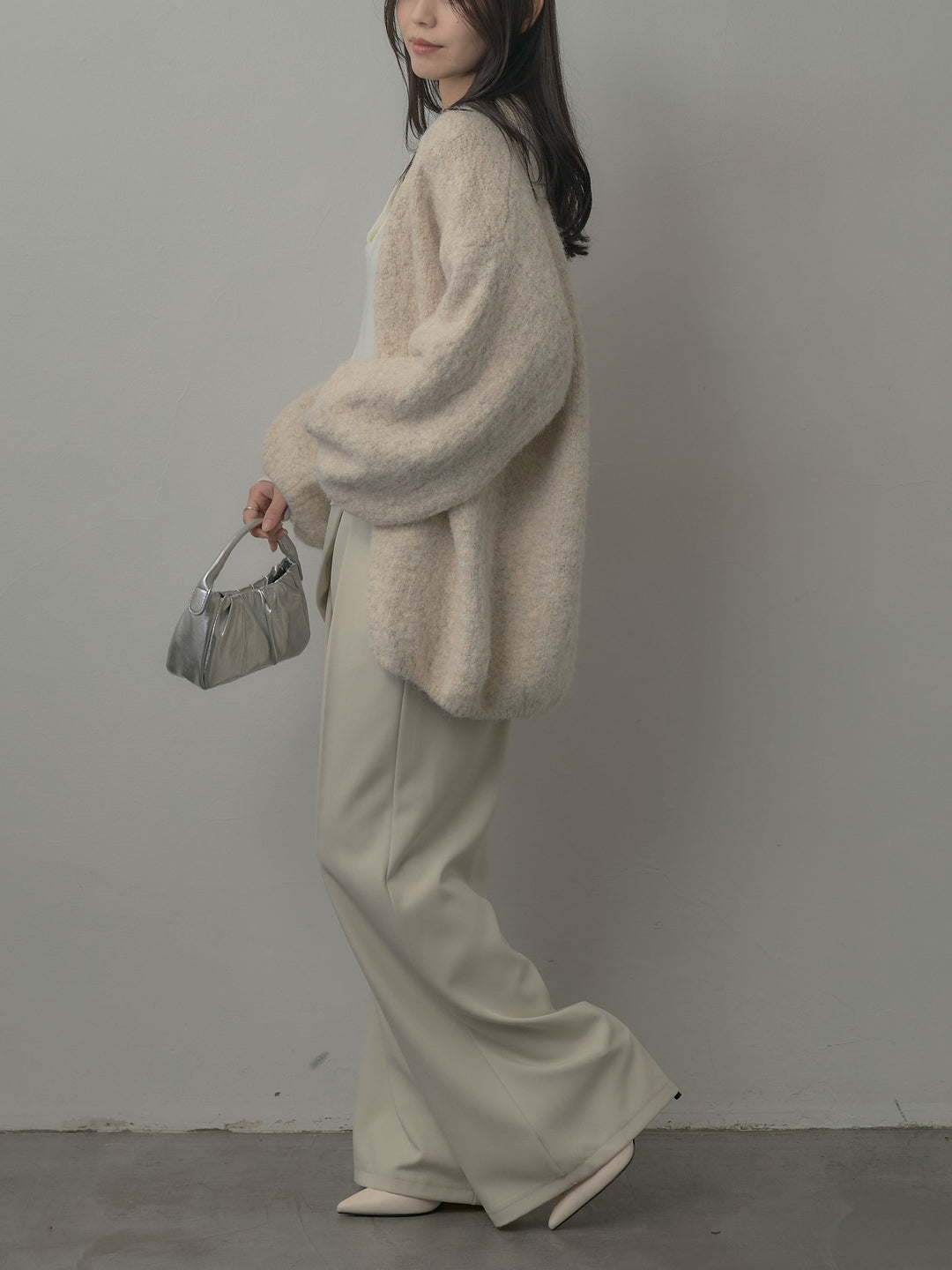 【SET】シアーレイヤードヘンリーネックトップス+ウエストラップワイドパンツ(2set)