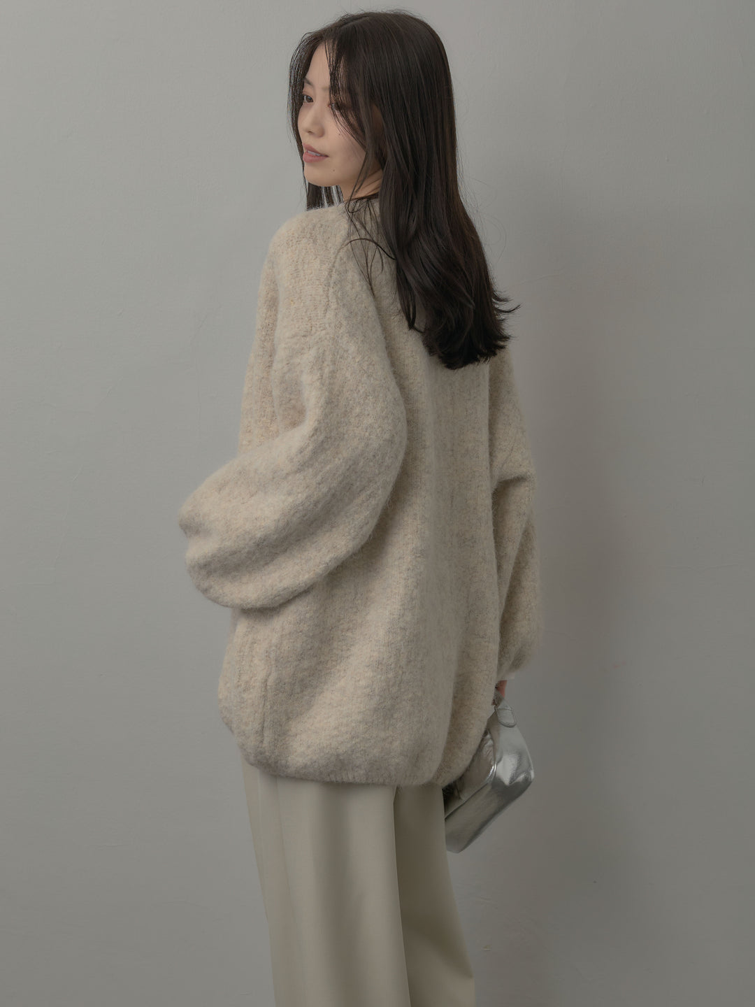 ミックスヤーンオーバーニットカーディガン