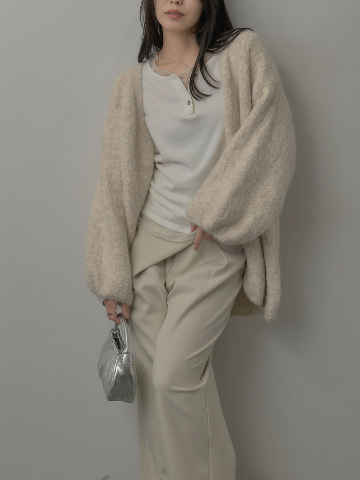 シアーレイヤードヘンリーネックトップス