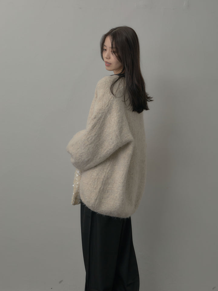 ミックスヤーンオーバーニットカーディガン