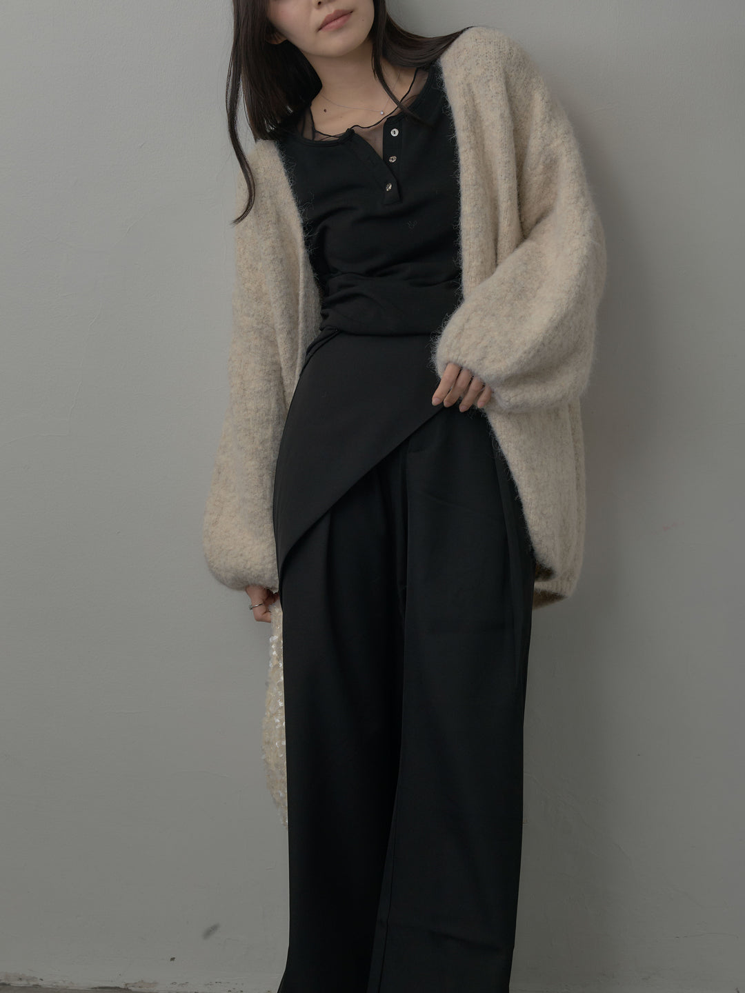 ミックスヤーンオーバーニットカーディガン