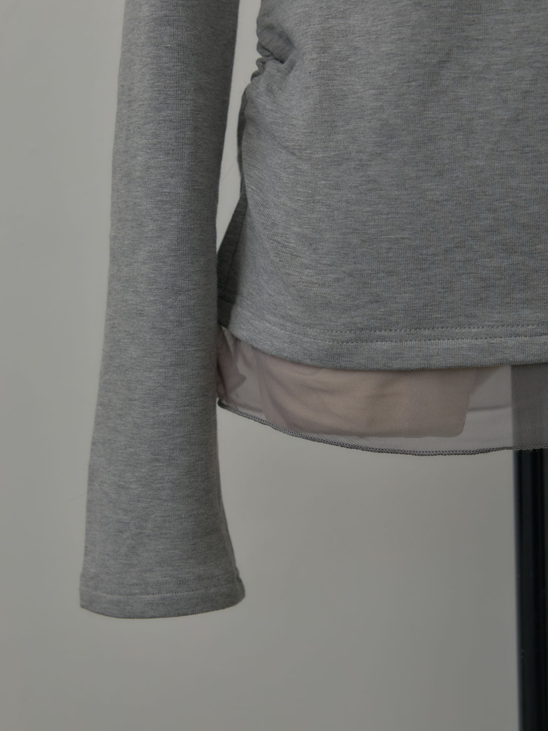 シアーレイヤードヘンリーネックトップス