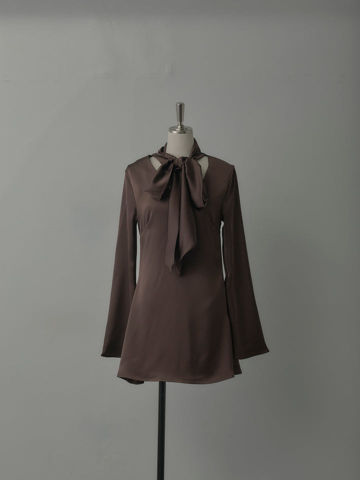 ボウタイサテンミニワンピース