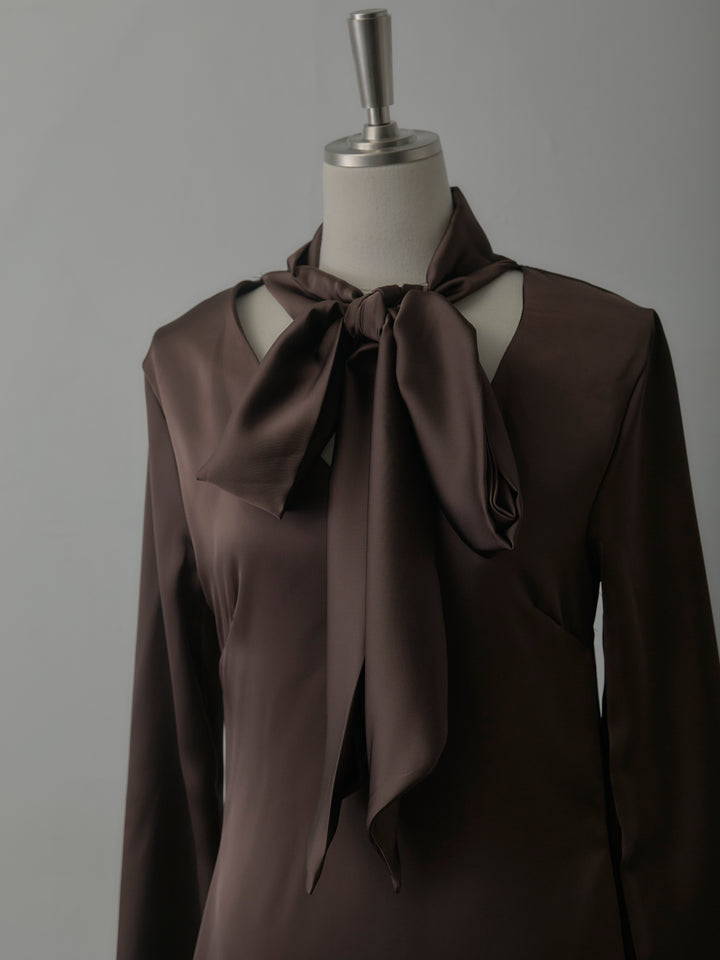 ボウタイサテンミニワンピース