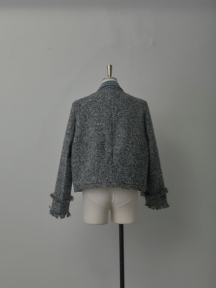 デニムドッキングオーバーサイズツイードジャケット