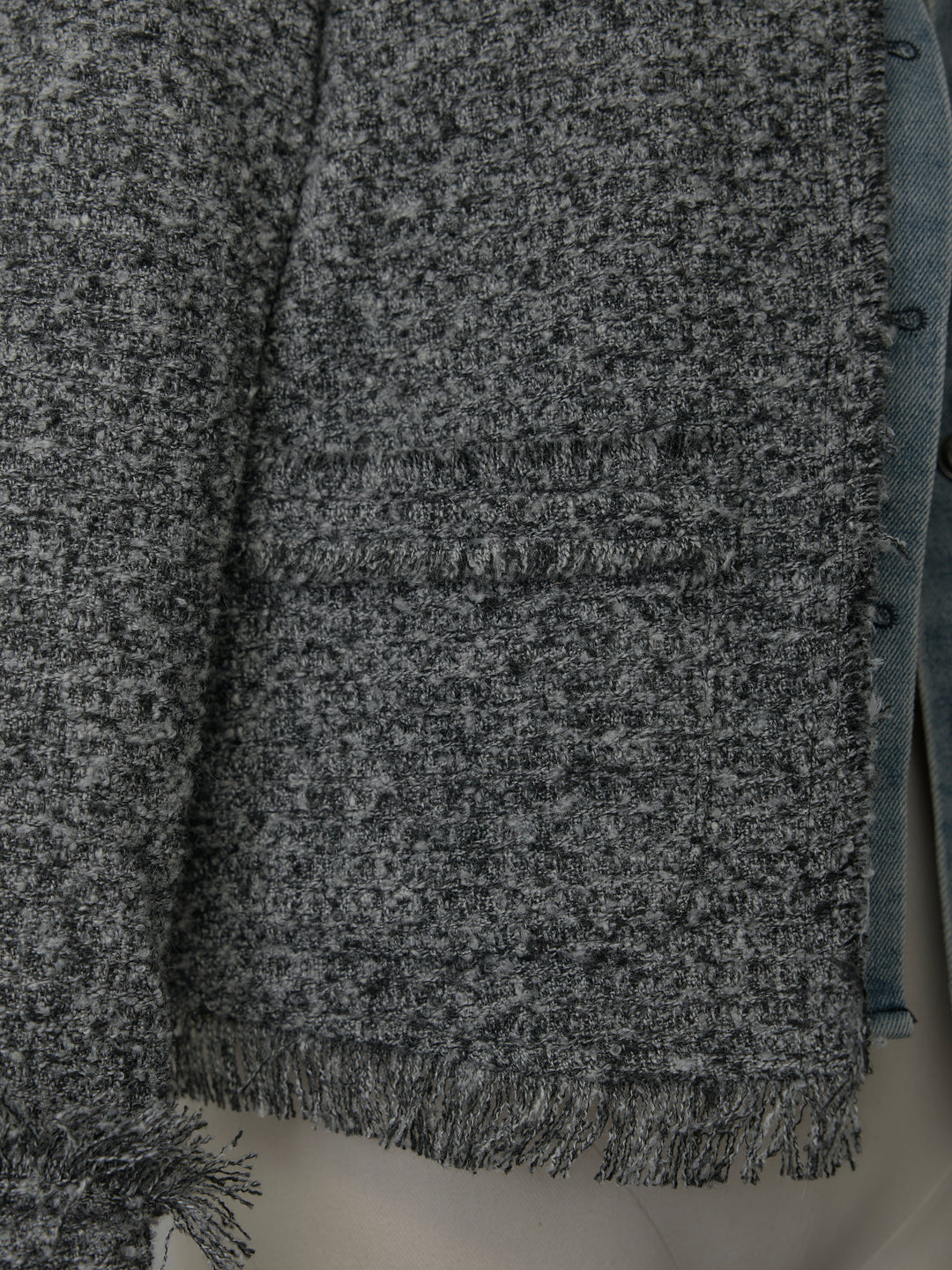 デニムドッキングオーバーサイズツイードジャケット