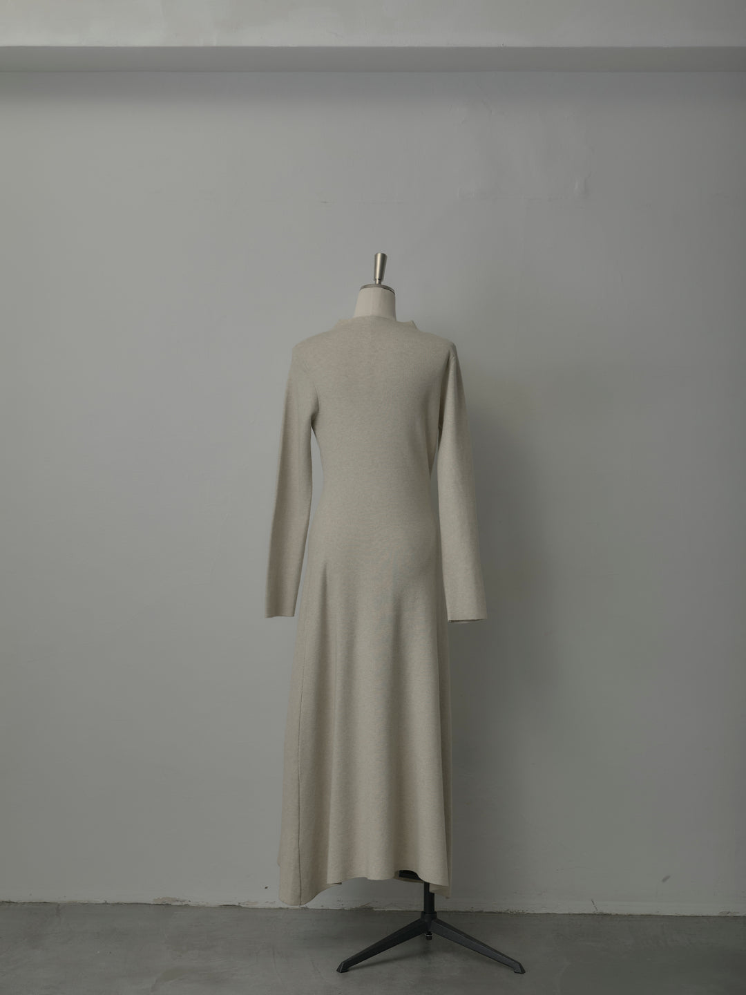 ケープ付きリブニットロングワンピース
