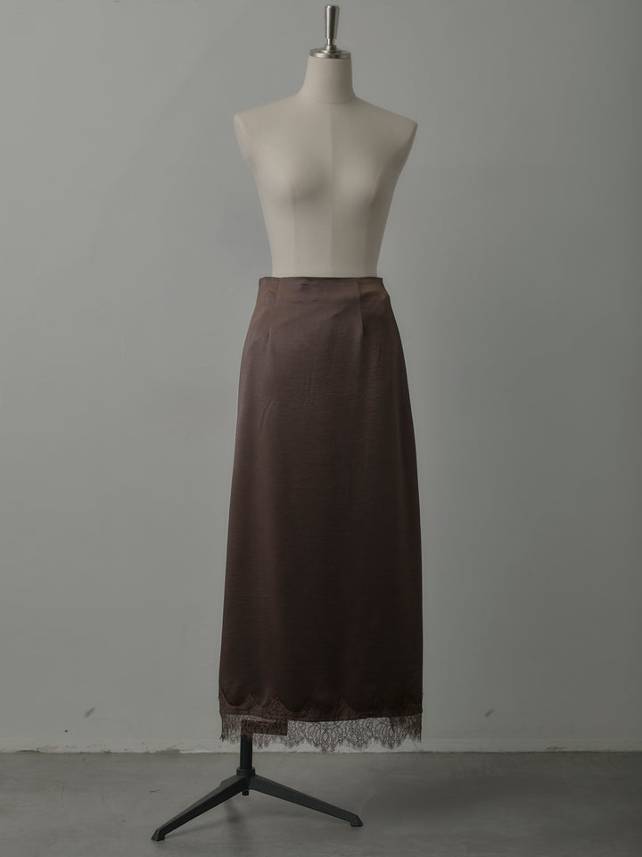 裾レースサテンスカート