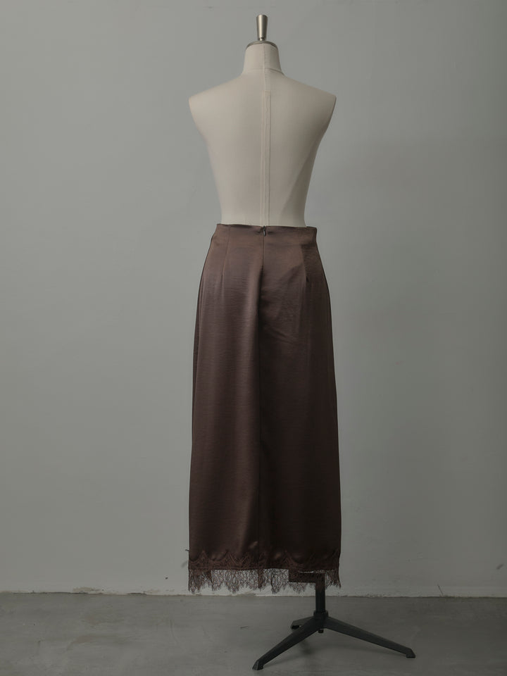 裾レースサテンスカート