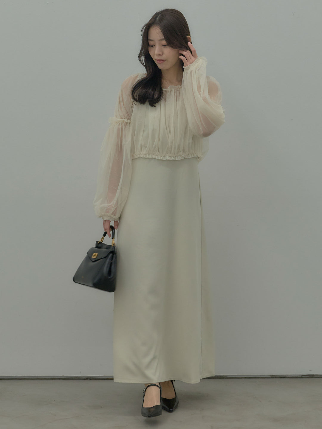 2wayチュールブラウス付きワンピース