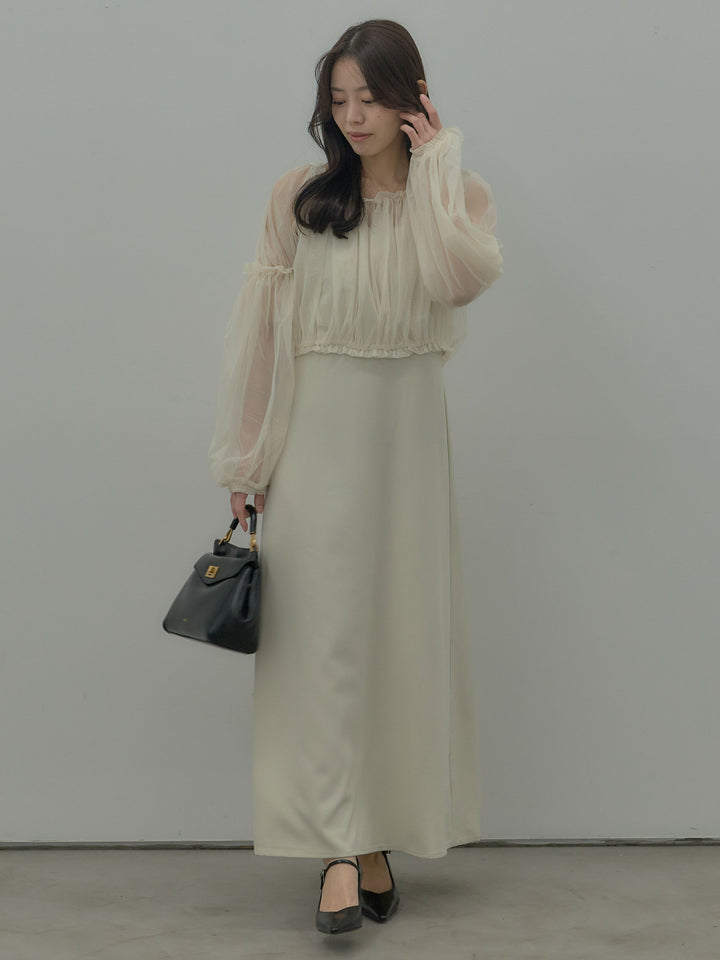 2wayチュールブラウス付きワンピース