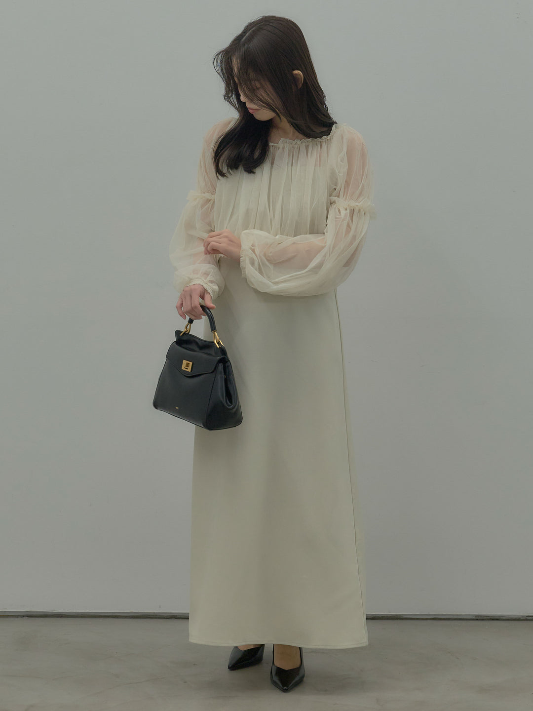 2wayチュールブラウス付きワンピース