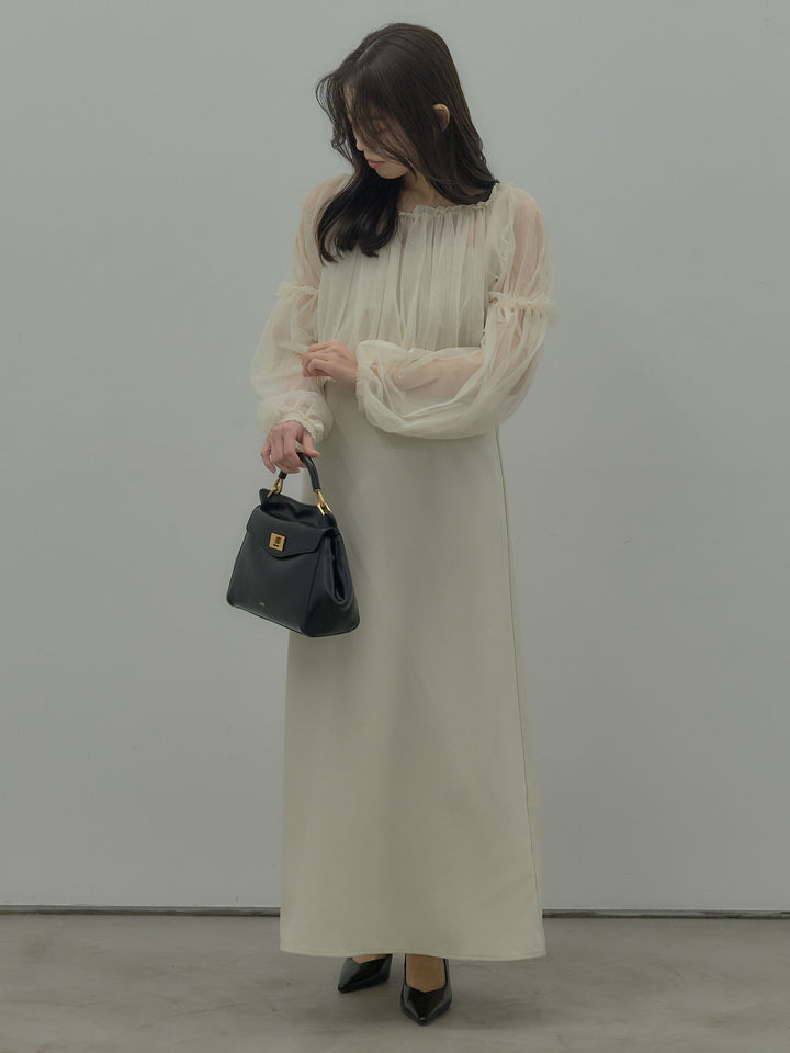 2wayチュールブラウス付きワンピース