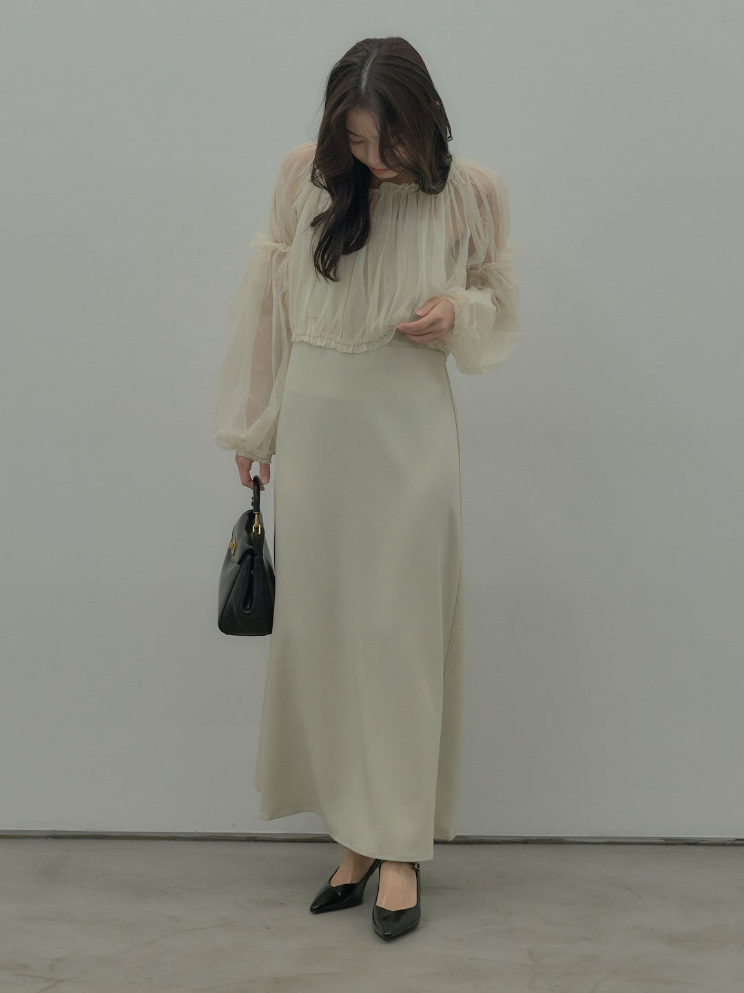 2wayチュールブラウス付きワンピース