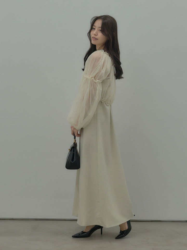 2wayチュールブラウス付きワンピース