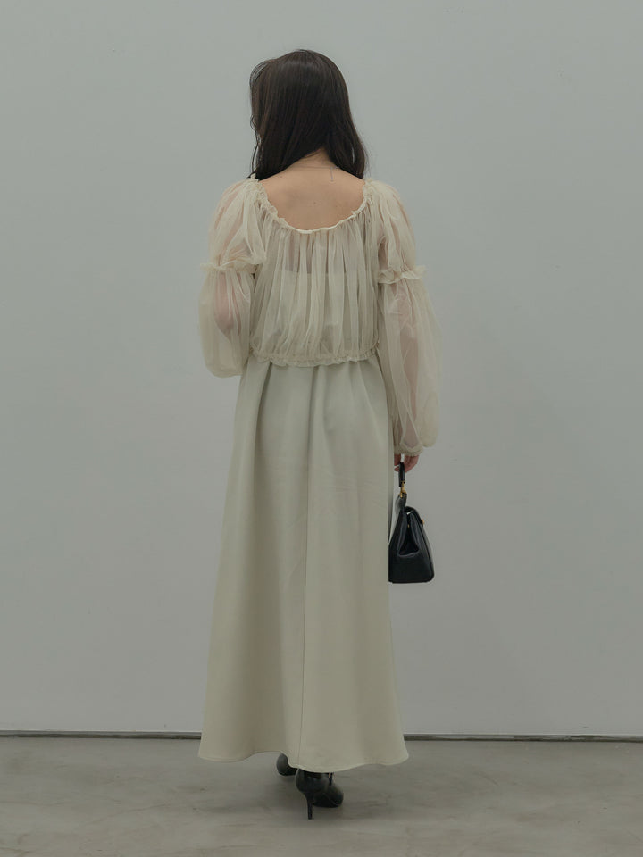 2wayチュールブラウス付きワンピース
