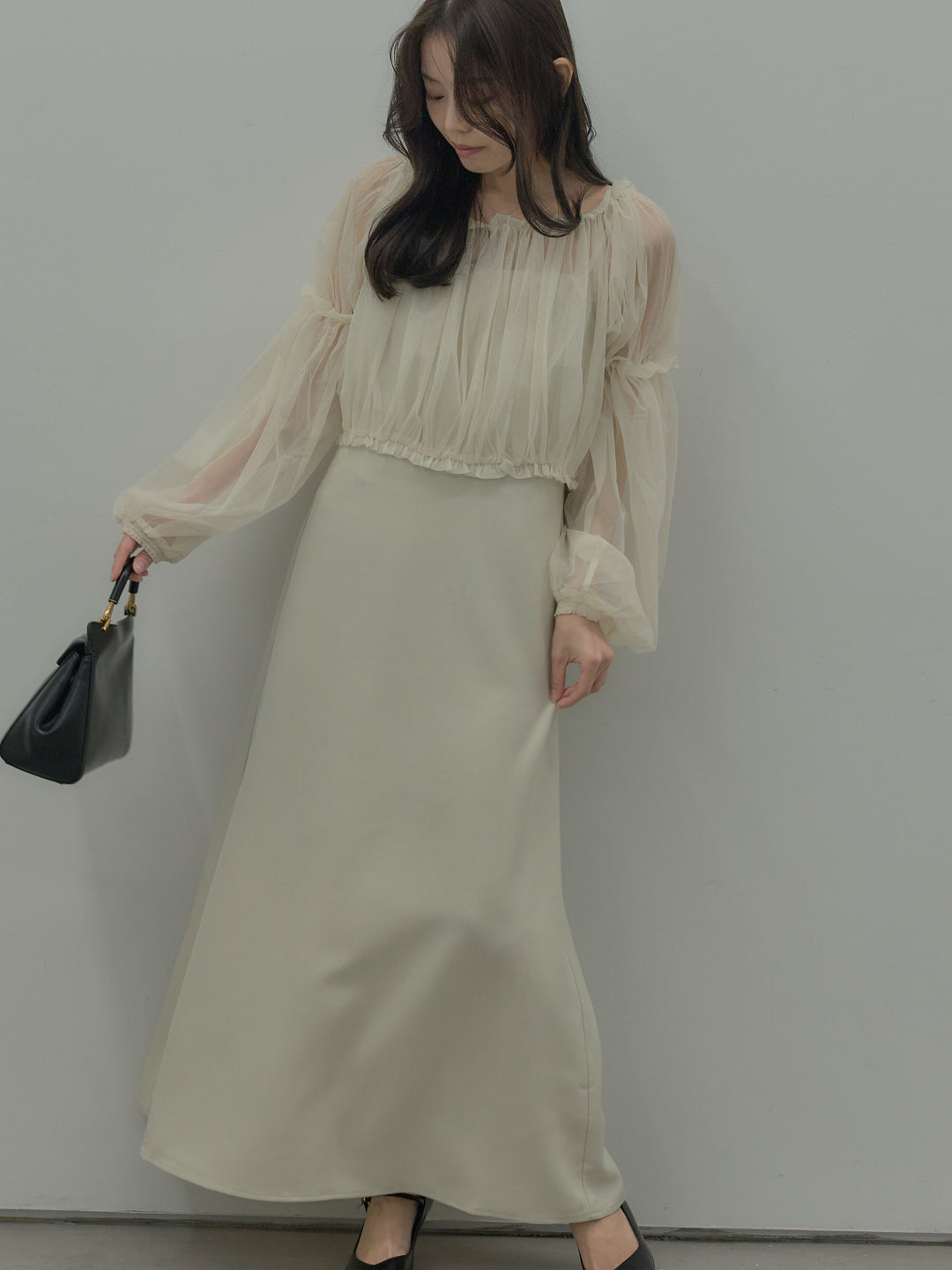 2wayチュールブラウス付きワンピース