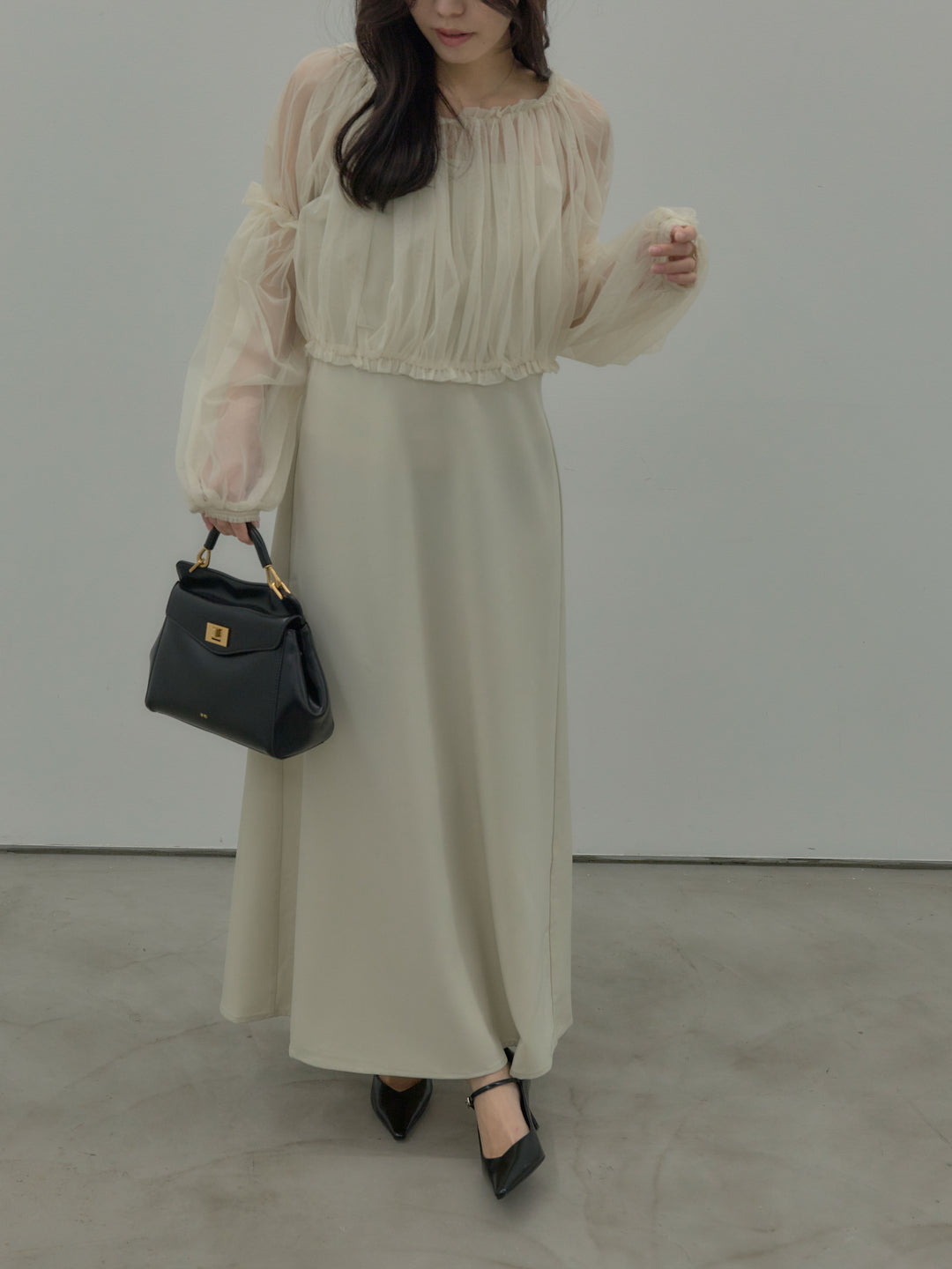 2wayチュールブラウス付きワンピース